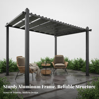 Aluminum Frame Pavilion Waterproof Solid Roof Gazebo Sun Protection Outdoor Shelter for Homeowners, Entertainers, Courtyard, Backyard, Poolside