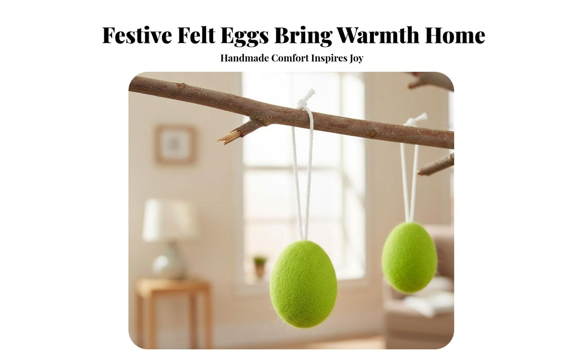 2 Pieces Textile Easter Egg Ornament DIY Craft Hanging Wool Textile Egg Handmade for Crafters, Tiered Tray Display, Classroom, Garden
