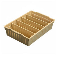 Multi-Compartment Hollowed-perforated Rectangular container long-finaling Storage Basket Lightweight Desktop Organizer Stackable Design for Home Organizers, Office Workers, Homemakers, Kitchen, School, Dorm Room, Bathroom