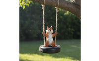 Squirrel Swing Figurine Cute Design Hanging Squirrel Statue Great Gift Outdoor Decoration for Gardeners, Balcony, Yard