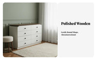 Vintage design 6-Drawer Wide wardrobe Multi-Functional 6-Drawer low-profile cabinet Large Capacity Bedroom Furniture Minimalist Design for Interior Decorators, Apartment Dwellers, Homeowners, Living Room, Hallway, Entryway