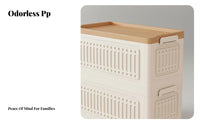 Collapsible Rolling Crate Foldable Storage Bin Large Capacity for Living Room