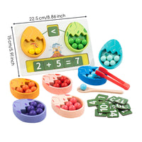 Dinosaur Egg Sorting Set Smooth Painted Finish Color Matching Dinosaur Toy Arithmetic Symbols Counting Game for Young Children