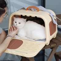 Hard-Sided Pet Carrier Breathable Travel Cat Carrier Bag with Shoulder Strap Handheld for Cats, Small Dogs