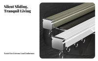 Aluminum Alloy Curtain Track Double Bearing Wheel S Sturdy Duty Aluminum Curtain Rail Wall Mounted Drapery Track Fluid Gliding