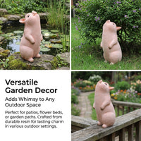 Turning Pig Statue, Large Matte Resin Outdoor Figurine, Backyard Courtyard Decor, Garden Ornament