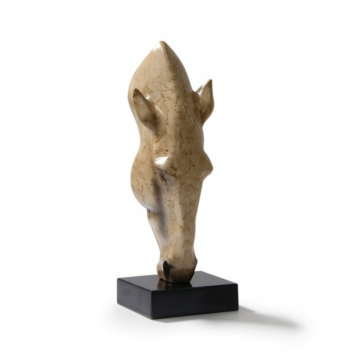 Animal Head Sculpture Modern Animal Head Statue Abstract Sculpture with Pedestal for Home Stylists, Art Collectors, Living Room, Entryway, Bookshelf