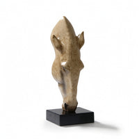 Animal Head Sculpture Modern Animal Head Statue Abstract Sculpture with Pedestal for Home Stylists, Art Collectors, Living Room, Entryway, Bookshelf