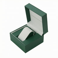 Lambskin Texture Flip-Top Watch Box Hinged Lid PU Leather Watch Box Hard-Sided Timepiece Holder Gift Packaging