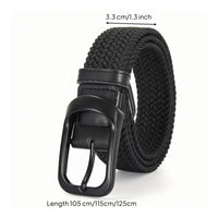 Woven Belt Elastic Braided Belt Casual No-Hole for Men, Daily Wear, Travel
