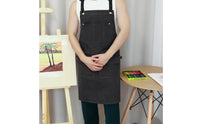 Oil-Proof Heavy Duty Canvas Apron Waterproof Adjustable Bib Apron with Pockets for Gardeners, Woodworkers, Kitchen, Restaurant, Garage