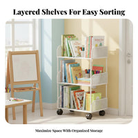 Multi-Tier Shelving Multi-Tier with Wheels Space Saving Bookshelf High Capacity