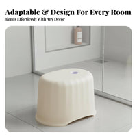Anti-Slip Ribbed Stackable Stool Long-Lasting Backless Seating High Load Capacity Small Seat Multi-Functional for Adults, Families, Homeowners, Bathroom, Living Room, Bedroom, Entryway