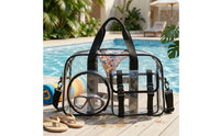 Clear Bag with Shoulder Strap Clear Tote Bag Wipe-Clean for Journeyers, Sports Athletes