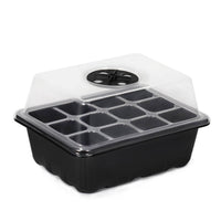 3 Pieces Vented Lid 12 Cell Tray Reusable 6 Cell Tray Sturdy Plastic Seedling Starter Kit for Plant Nursery