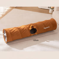 Foldable Cat Tunnel with Fuzzy Trim Indoor Collapsible Cat Tunnel Soft Pet Toy Cozy for Cats, Kittens, Apartments