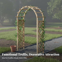 Decorative Climbing Plant Archway Multi-Purpose Climbing Plant Arch Weather Resistant Wooden Garden Arbor Weatherproof for Gardeners, Homeowners, Courtyard, Patio, Backyard, Walkway Entrance