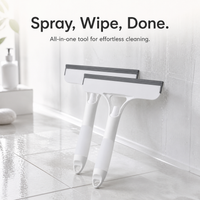 3-in-1 Window Cleaner Squeegee Spray Scrubber for Glass, Mirrors, and Tiles