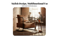 Retro Design Upholstered Sled Base Armchair Industrial Design Cafe Chair Sturdy Construction Commercial Furniture Comfortable Cushioning for Business Owners, Interior Designers, Homeowners, Restaurant, Tea House, Reception Area