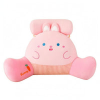 Removable Liner Cartoon Reading Pillow Embroidered Face Soft Backrest Cushion Checkered Textile Bed Rest Pillow Winged Design for Sofa