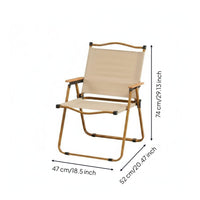 Foldable Reclining Camp Chair Backrest Portable Camping Chair Lightweight Camping Recliner Armrests for Barbecue