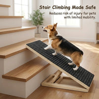Dog Steps for Bed and Sofa with Wooden Stair Design, Pet for Small and Dachshunds, Low Angle Ramp for Indoor Use, Sturdy Support