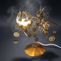 3D Metal Bee Assembly Tool Kit 3D Metal Bumblebee Ornament Lifelike Design Circular Base Cute Style Decorative
