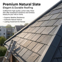 Grey Stone Roofing Shingles, 200cm Rectangular Snow Resistant Roof Tiles, Freezing Temperature & High Wind Protection, 7-9mm Thick