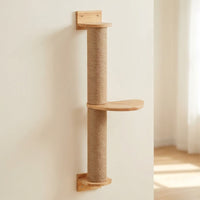 Wooden Cat Scratcher Wall Mounted Toy Accessory, Vertical Scratch Pad for Indoor Cats, Space Saving Large Scratching Surface and Play Surface