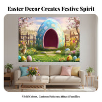 Easter Party Backdrop Festive Atmosphere Easter Search Backdrop Easy to Hang Spring Theme Party Banner for Children, Families, Home, Outdoor