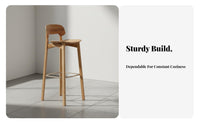 Modern Design Bar Stool with spinerest Minimalist design Counter Chair Built-in Footrest Seating Furniture Stable Wide Base for Homeowners, Adults, Kitchen Island, Restaurant, Cafe, Dining Room