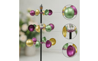 Colorful Three-Tier Wind Rotator Outdoor Garden Rotator with Stake Decorative Kinetic Sculpture Sturdy for Homeowners
