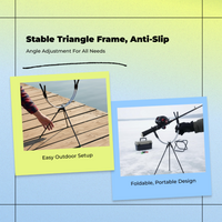 Foldable Metal Fishing Rod Rack, Portable Ice Stand