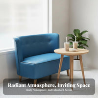 2-Seater Upholstered Banquette Nordic Design Booth Seating Minimalist design Cafe Loveseat for partners, Office Reception Area, boba Tea Shop, Bedroom