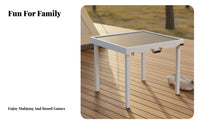 Foldable Mahjong Table Space-Saving Solid Wood Mahjong Table Sturdy Construction for Travel, Outdoor, Camping