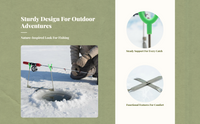Foldable Ice Fishing Rod Rack, Metal Stand, Garage Organizer