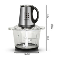 800W Food Processor with Glass Bowl Long-Lasting Electric Food Chopper Powerful Chopper with Glass Bowl Compact for Kitchen
