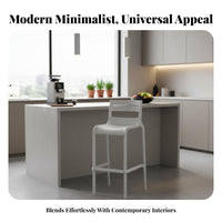 Indoor & Outdoor Use Plastic Bar Stool with Backrest Long-Lasting Modern Bar Stool Wear-Resistant Minimalist High Chair Sturdy Construction for Cafe Owners, Homeowners, Adults, Patio, Restaurant, Home