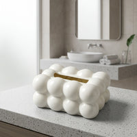 Storage Box and Tissue Box Cover with Bubble Design, Modern Napkin Holder for Home Office, Waterproof Car Tissue Holder