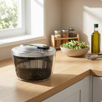 PressPress-Type Salad Drainer Clear Lid Manual Salad Drainer Button Controls Food Prep Gear