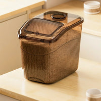 Rice Storage Container with Measuring Cup, Large Cereal, for food cupboard organization, Airtight Dry Bin