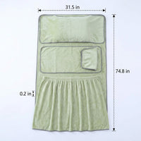 400 GSM Microfibre Towel 5 Piece Beauty Bed Cover Set, Soft Microfibre Towel for Spa and Massage, Matcha Green Beauty Bed Cover for Salon Use