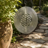 Creative Nordic Mandala Life Flower 3D Rotating Wind Chime Hanging Decor for Home Balcony