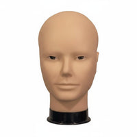 Male Practice Head Smooth Surface Bald Practice Head Professional Beauty Supply for Cosplayers
