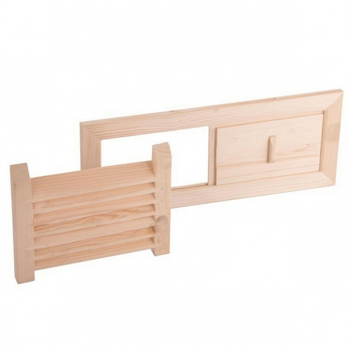 2 Pieces Louvered Sauna Vent Set Light Finish Wooden Sauna Vent Cover