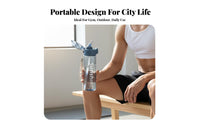 Leak-Proof Plastic Water Bottle with Straw Leakproof Large Capacity Water Cup Safe for Adults, Athletes, Outdoor Sports, Hiking, Travel