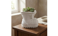 Treaded Sole Lace-up Boot Planter Compact Boot Planter Decorative for Desk