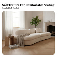 Rounded Minimalist Sofa Soft Texture Rounded Boucle Sofa High-Resilience Foam Seat Padding Room Seating for Interior Designers, Beauty Salon, Lounge