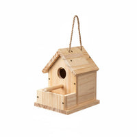 Wooden Birdhouse Weather Resistant Hanging Wooden Birdhouse Decorative Parrot Feeder House for Tree