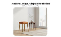 Modern Minimalist Stackable Leg Stool Light Luxury Design Padded Stacking Stool Space-Saving Household Furniture Multi-Purpose for Homeowners, Guests, Adults, Living Room, Kitchen, Bedroom, Office